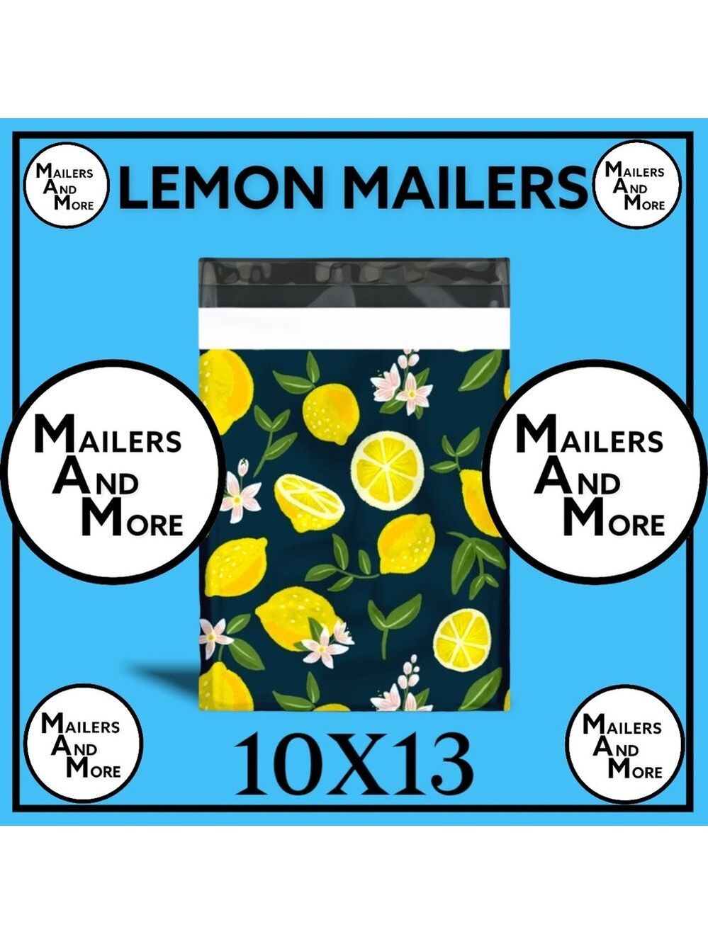 25 10X13 Poly Mailers Lemon and Blossoms Shipping Envelopes Bags PRICE IS FIRM - Picture 12 of 15